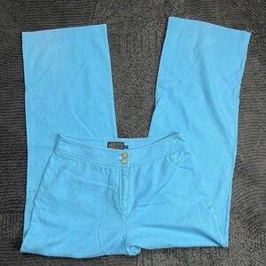 Pendleton Women's Petite 6 Pants Blue High Rise Straight Leg Casual